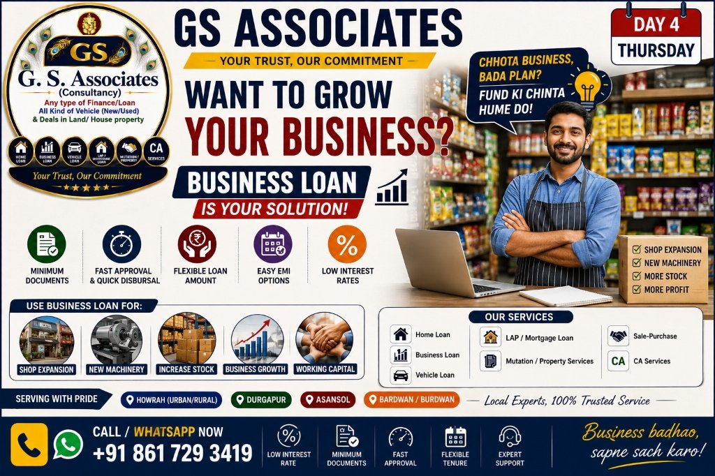 Day 4 Business Loan Social Media Post Creative